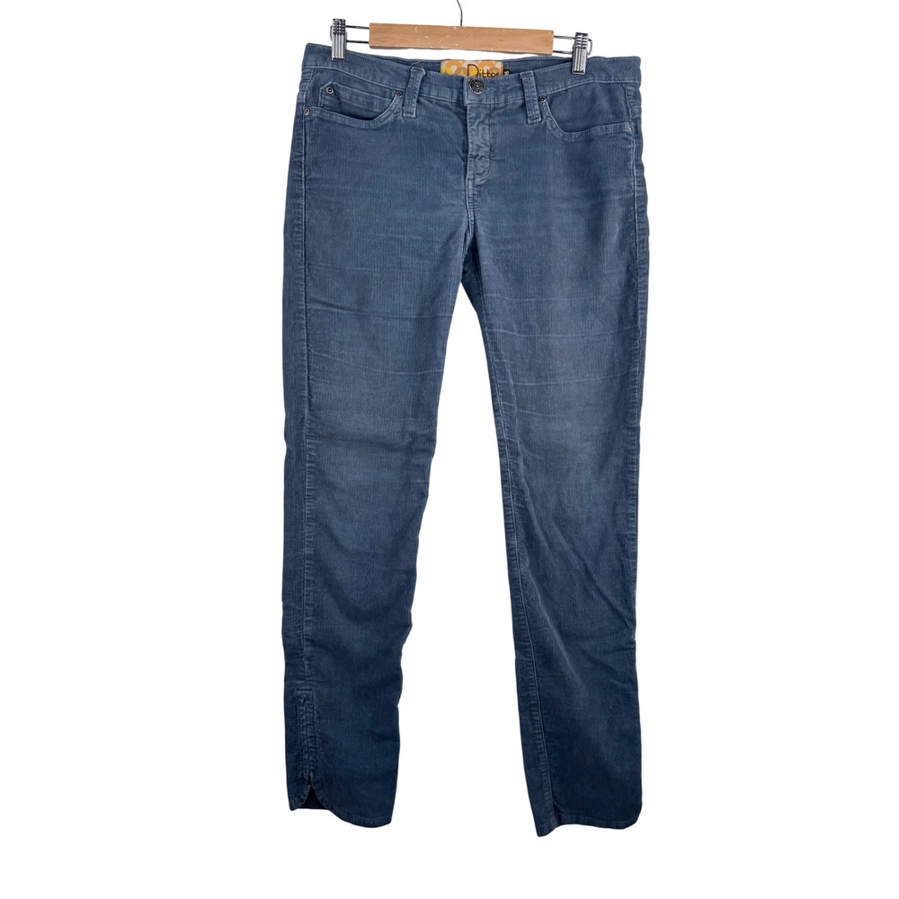 VTG Dittos Corduroy Pants sz 30 Blue‎ Low Rise Slim Ankle Zip Y2K preppy